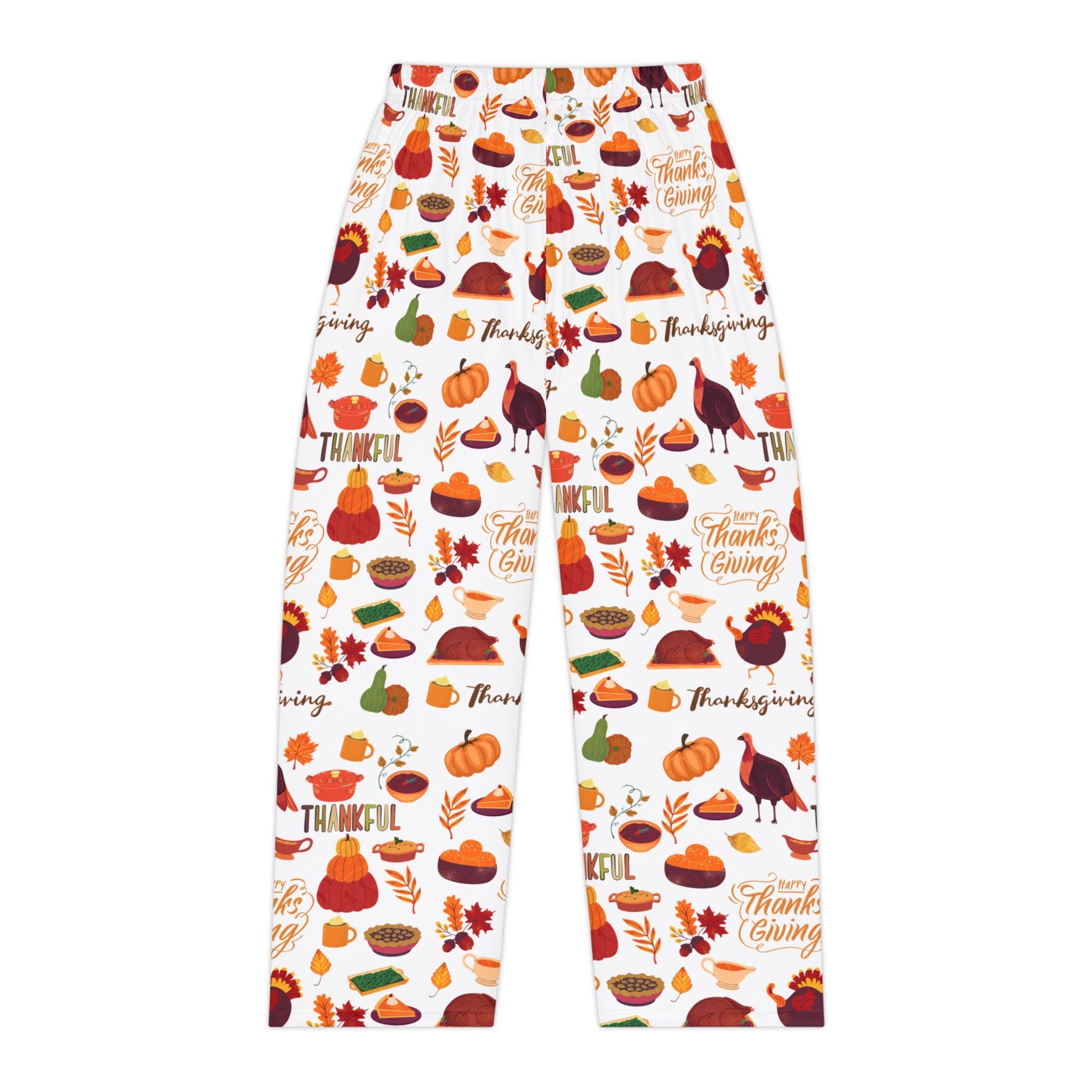 Thanksgiving Pajama Pants, Women's Polyester Lounge Wear